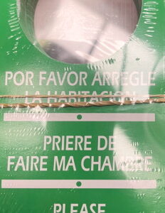 CARTELES NO MOLESTAR/ HAGAN HABITACION CARTON 8x28cm PAQ.100 UD RF. 198.59